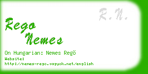 rego nemes business card