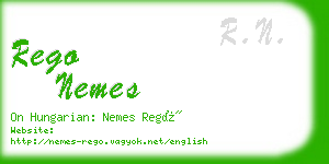 rego nemes business card